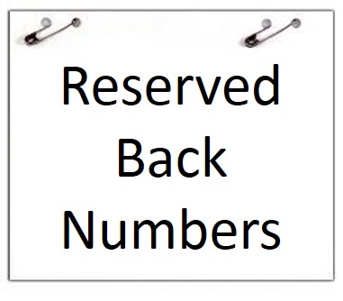 Reserved Back Numbers